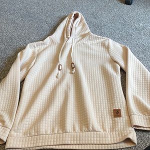 Cream long sleeved hoodie